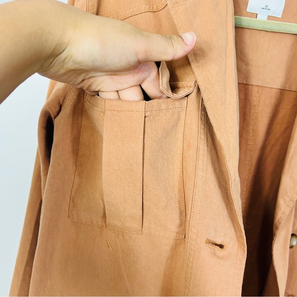 Gentle fawn Camel Button Up Raw Hem oversized Jacket Women Size XS - Picture 14 of 14